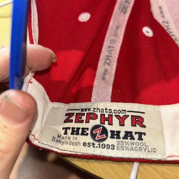 Kansas Jayhawks Zephyr Red Blue Adjustable Wool Blend Hat - Picture 9 of 10